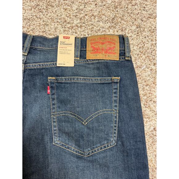 NWT, Men's Levi's 514 Blue Jeans/Pants size 40X34 STRETCH; Blank Red Tab - Picture 10 of 11